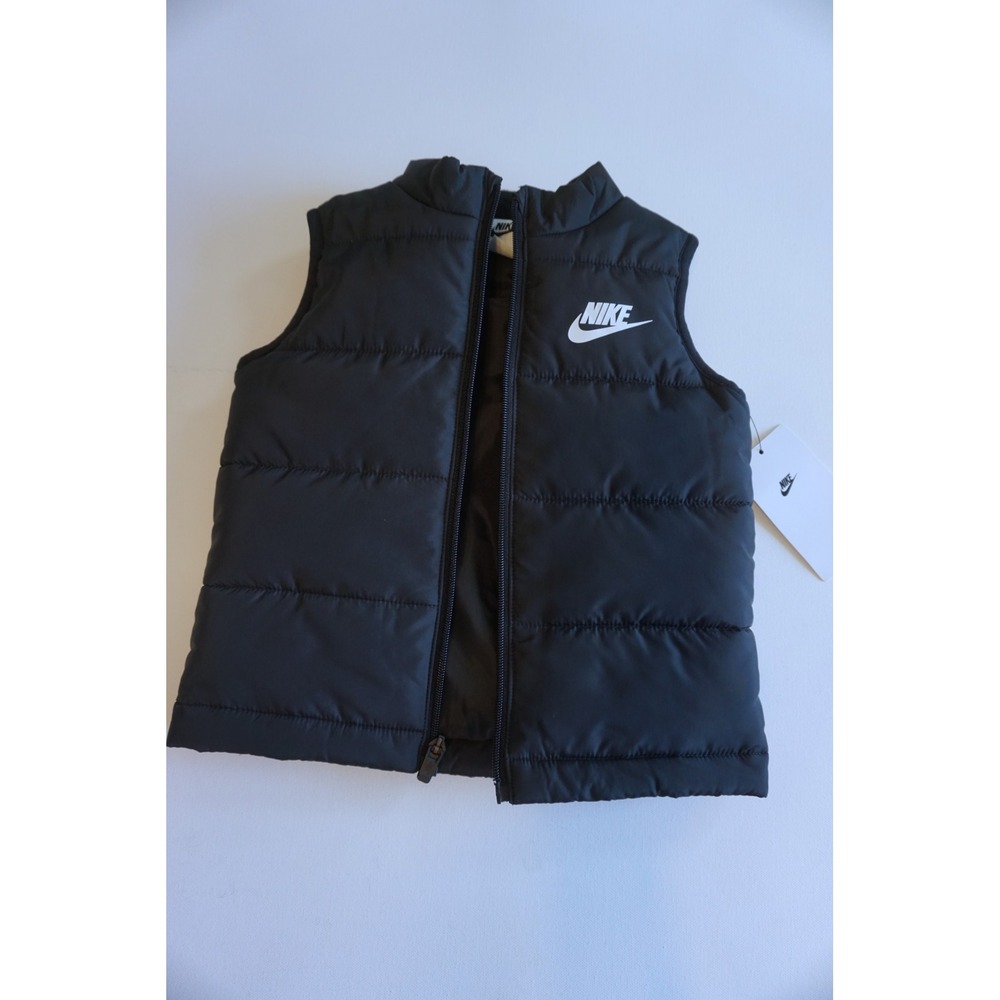 Nike Kids Black Puffer Vest Sleeveless Padded Jacket L643-023 2T